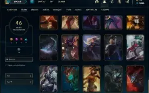 Conta bronze 4 com 60 champs e 46 skins + 2 Ultimates