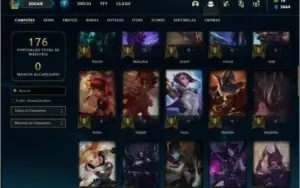 Conta bronze 4 com 60 champs e 46 skins + 2 Ultimates