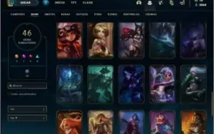 Conta bronze 4 com 60 champs e 46 skins + 2 Ultimates