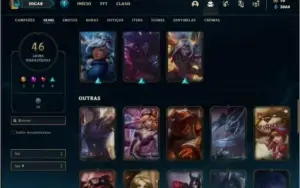 Conta bronze 4 com 60 champs e 46 skins + 2 Ultimates