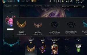 Ouro 1 com TODOS os Champs e 162 Skins ( Nivel 592 )