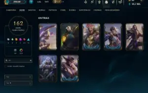 Ouro 1 com TODOS os Champs e 162 Skins ( Nivel 592 )