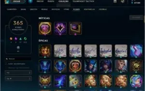 Conta League of Legends, Level 407, 951 skins, Diamante 2