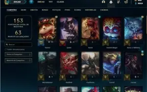 Conta unranked com 50 Champs e 31 Skins + 600 RP