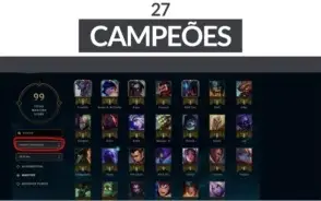 LEAGUE OF LEGENDS CONTA | PLATINA 3 • 27 CAMPEÕES • 4 SKINS