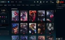 acc Lol Lvl 506, 146 skins e todos os campeões habilitados