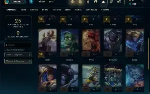 Unranked com 30 Champs e 9 Skins