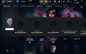 Unranked com 30 Champs e 9 Skins