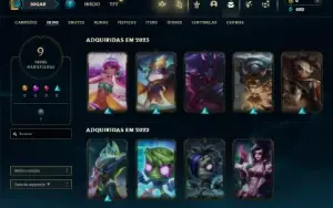 Unranked com 30 Champs e 9 Skins