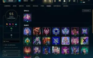 Unranked com 30 Champs e 9 Skins