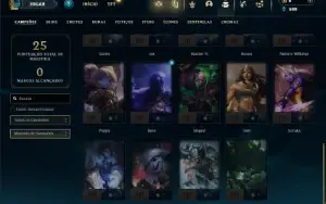 Unranked com 30 Champs e 9 Skins