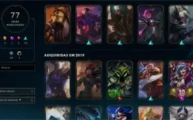 CONTA LEAGUE OF LEGENDS NVL 197 MUITAS SKINS BARATO