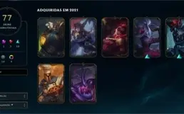 CONTA LEAGUE OF LEGENDS NVL 197 MUITAS SKINS BARATO
