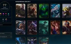 CONTA LEAGUE OF LEGENDS NVL 197 MUITAS SKINS BARATO