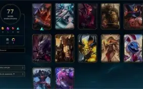 CONTA LEAGUE OF LEGENDS NVL 197 MUITAS SKINS BARATO