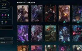 CONTA LEAGUE OF LEGENDS NVL 197 MUITAS SKINS BARATO