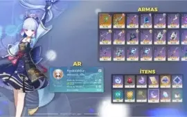 Hutao + Lança de Jade + Ayaka + Elegia + Keqing AR 47