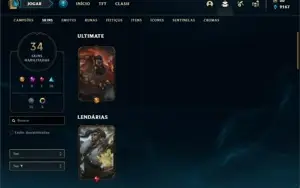 Conta prata 1 com 55 Champs e 34 Skins + 6 Cromas