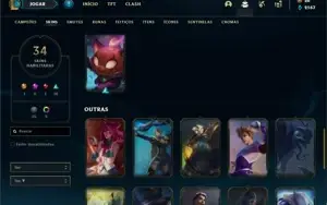 Conta prata 1 com 55 Champs e 34 Skins + 6 Cromas