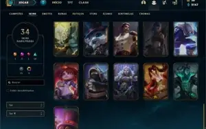 Conta prata 1 com 55 Champs e 34 Skins + 6 Cromas