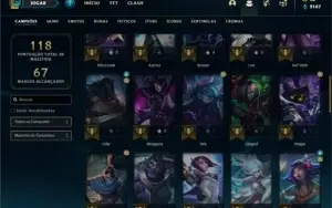 Conta prata 1 com 55 Champs e 34 Skins + 6 Cromas
