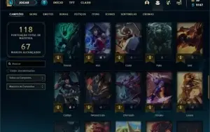 Conta prata 1 com 55 Champs e 34 Skins + 6 Cromas