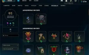 Conta com 519 skins, todos champ, todos emotes