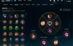 Conta com 519 skins, todos champ, todos emotes