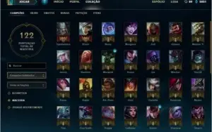 Conta platina com algumas skins