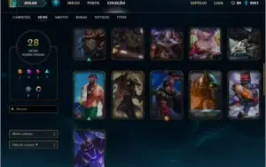 Conta platina com algumas skins