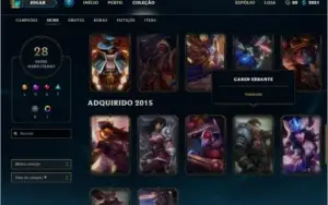 Conta platina com algumas skins