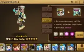Reroll Summoners War lvl10 com Sky Surfer Light - Daniel