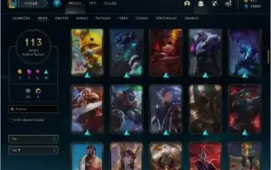 CONTA OURO 2 COM BORDA DE PLATINA, 113 SKINS COM RIVEN 2016