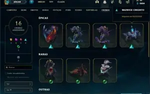 Conta prata 2 com TODOS os champs e  433 Skins + 2 Prestigio