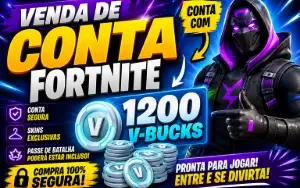 conta com 1200 Vbucks, pra vender hoje!!!