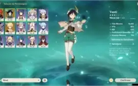 GENSHIN IMPACT CONTA COM  DILUC E VENTI + MUITOS PERSONAGENS