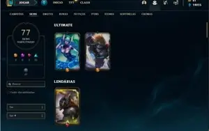 Conta Unranked com 82 Champs e 77 Skins
