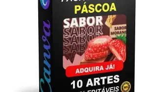 Pack Canva Páscoa Vol 2 - 10 Artes Editáveis