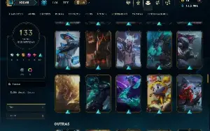 Ouro 2 com TODOS os champs e 133 Skins ( MONO JG )