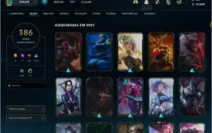 Conta LoL Platína- 386 skins - mmr bom!