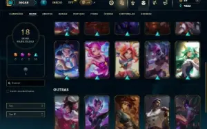 Unranked com 45 Champs e 18 Skins