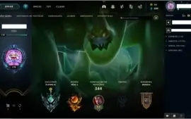 Conta lol Platina 4 com varias skins e bandeiras de clash