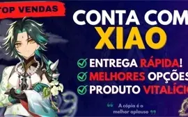 Conta Genshin Impact- Xiao+ Lança de jade+Tumulo do lobo