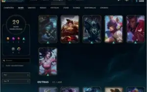 CONTA LOL OURO 1 - FRAGMENTOS SKIN LENDARIA 10K EA, 3 GEMAS