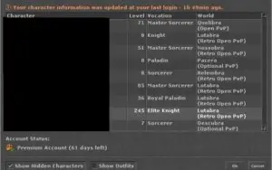 EK em Lutabara lvl 245 skills 98/92 ML 10 com 60 dias de PA