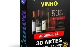 Pack Canva Vinho - 30 Artes Editáveis