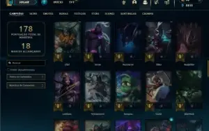 Ouro 3 com 75 Champs e 34 Skins