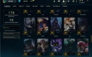 Ouro 3 com 75 Champs e 34 Skins