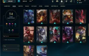Ouro 3 com 75 Champs e 34 Skins