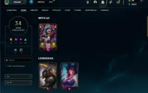 Ouro 3 com 75 Champs e 34 Skins